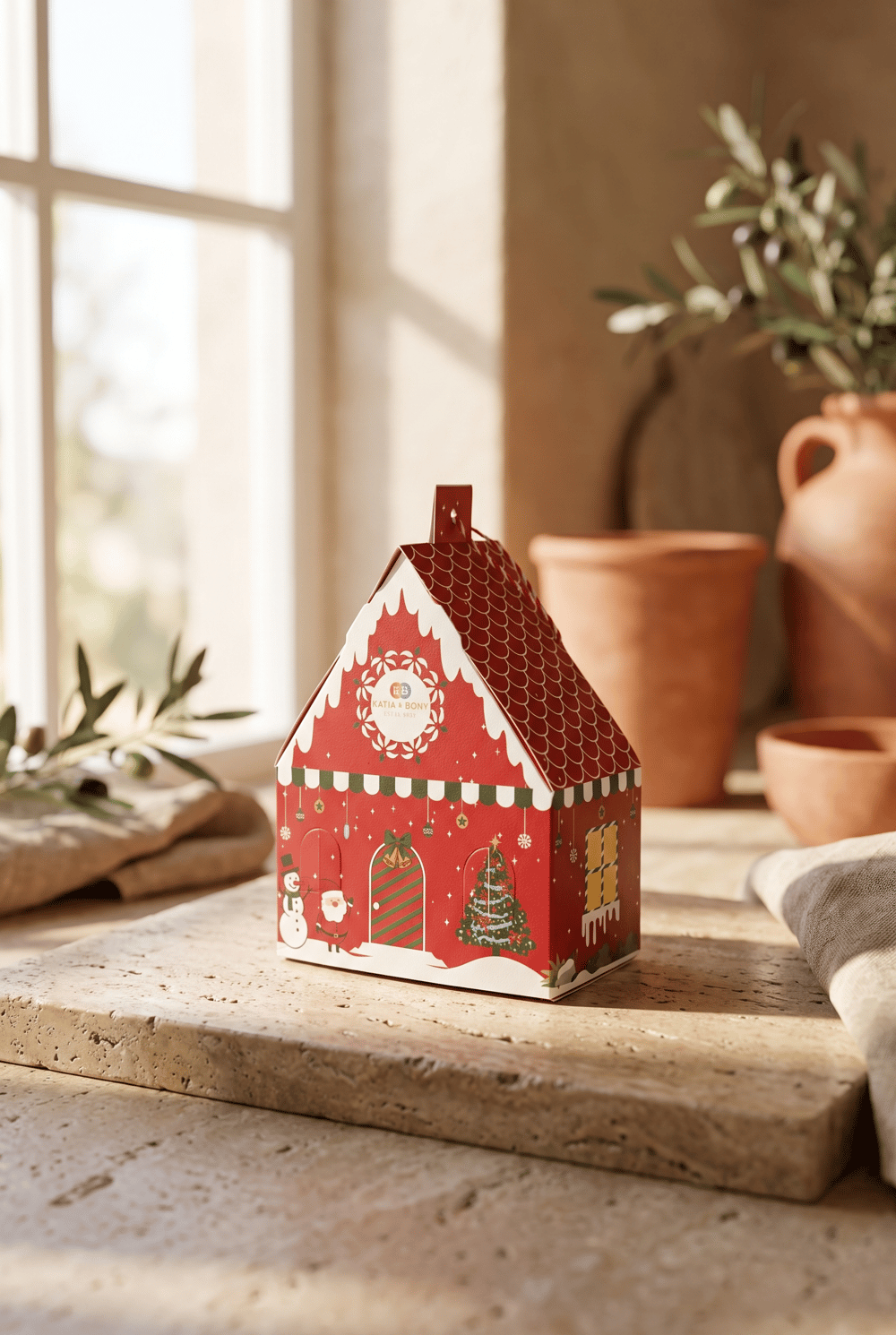 Unisex Christmas Kutulu 2li Pamuklu Soket Çorap