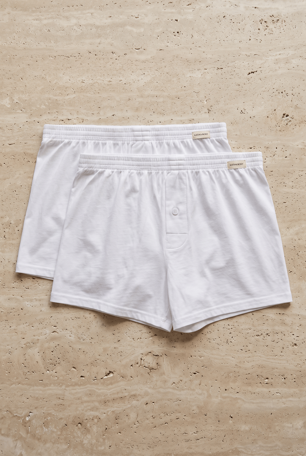 2li Paket Basic Modal Loose Fit Erkek Boxer Beyaz/Beyaz