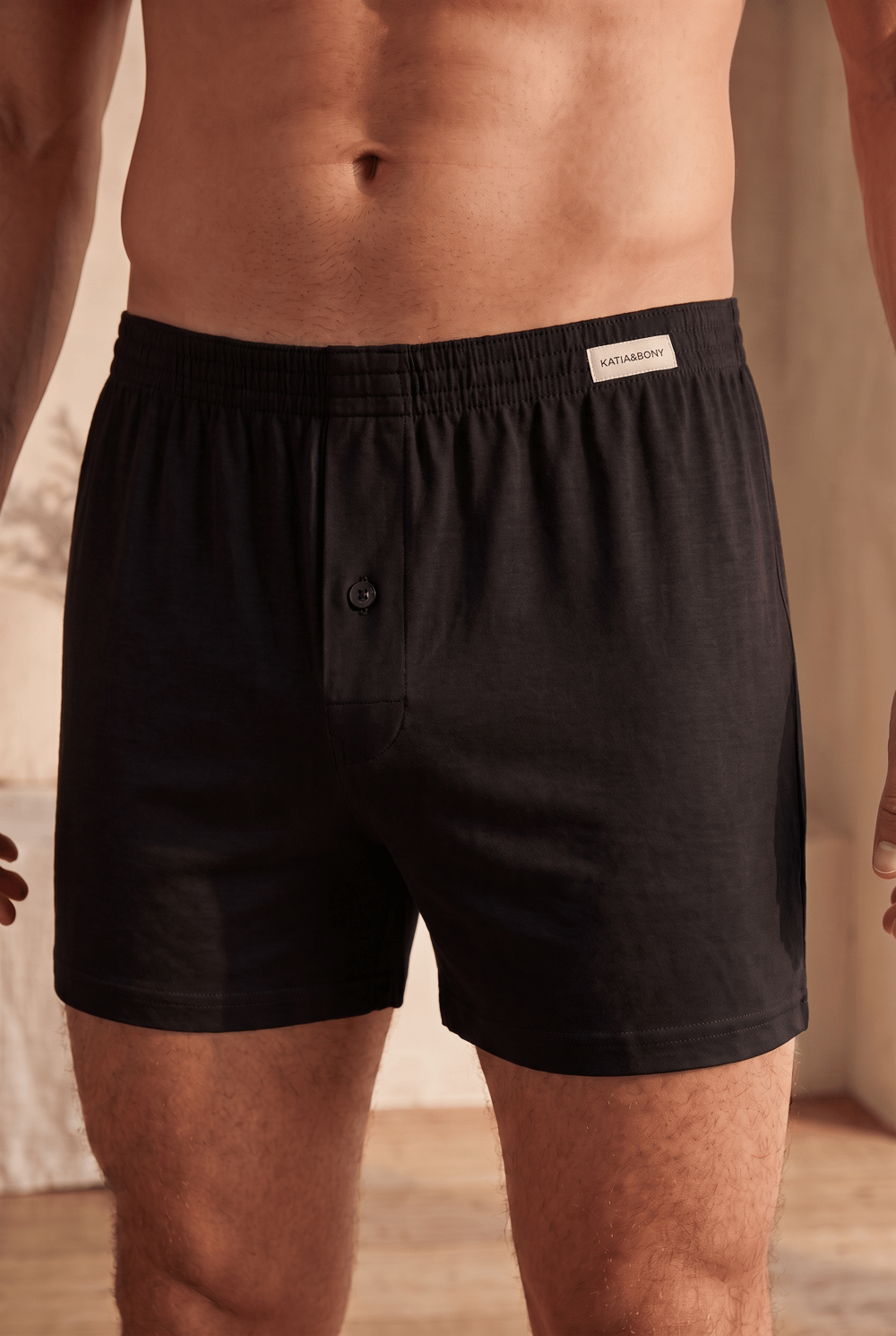 2li Paket Basic Modal Loose Fit Erkek Boxer Siyah/Siyah