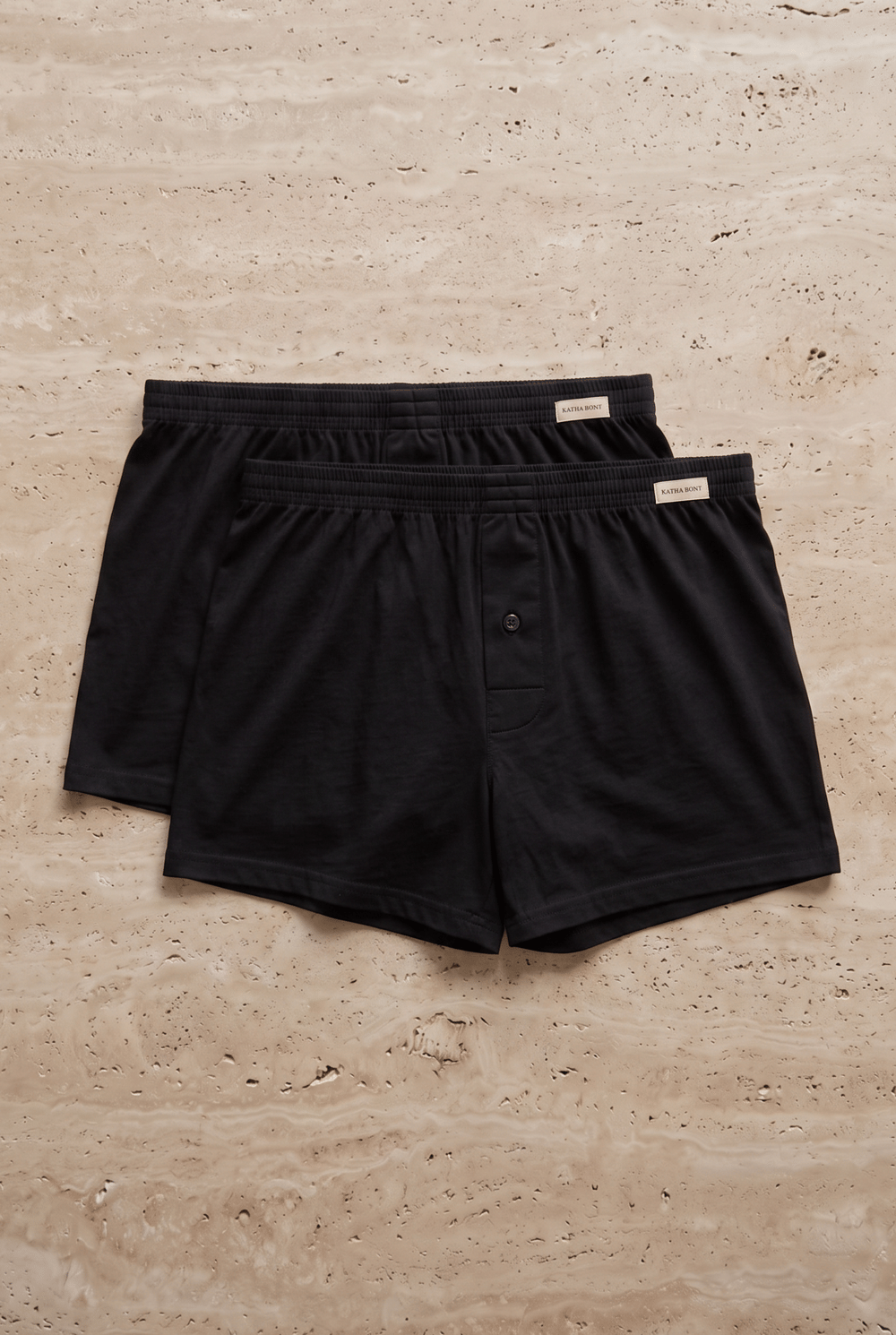 2li Paket Basic Modal Loose Fit Erkek Boxer Siyah/Siyah