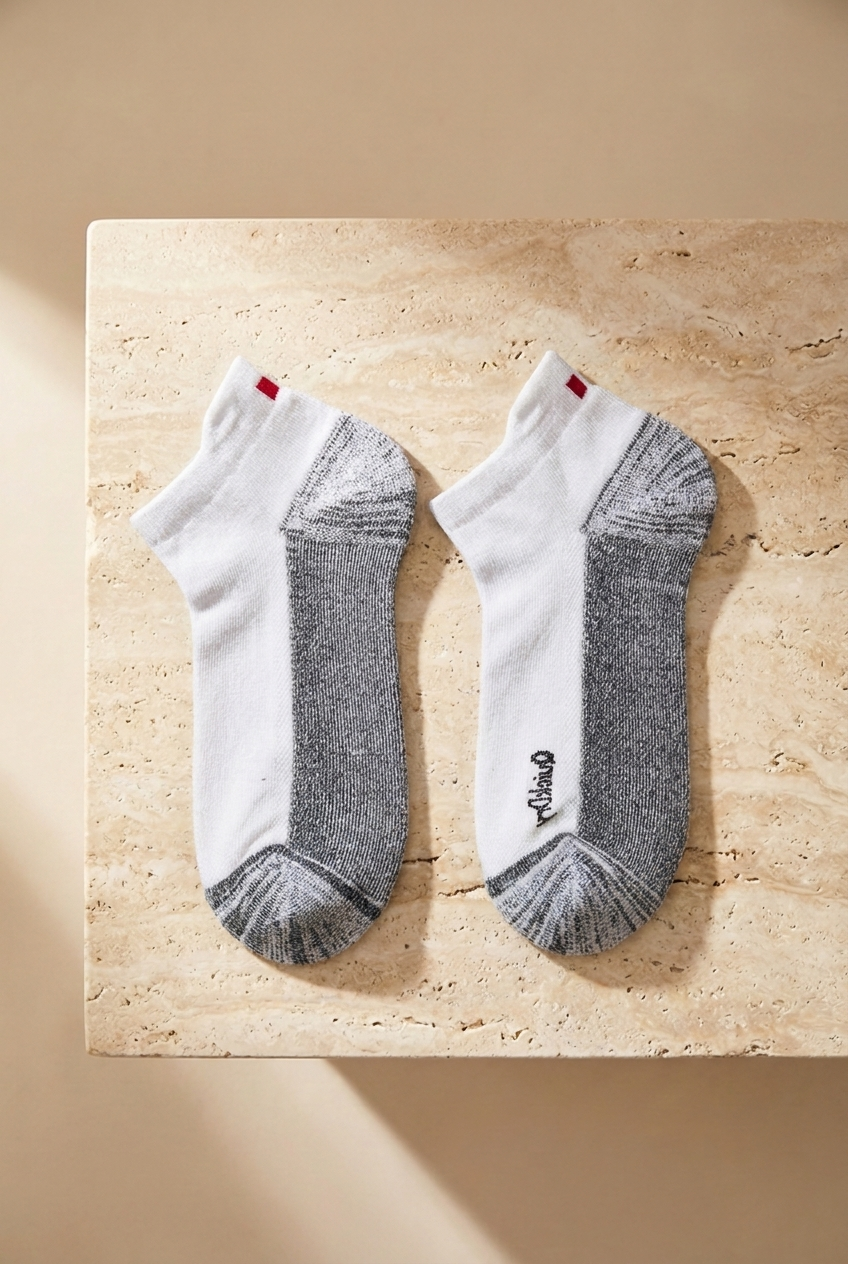 2li Paket Erkek Golf Patik Çorap Beyaz/Beyaz