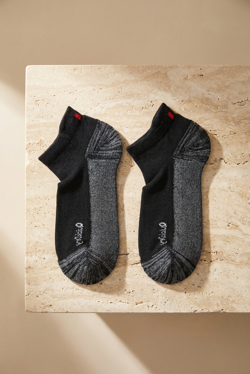2li Paket Erkek Golf Patik Çorap Siyah/Siyah
