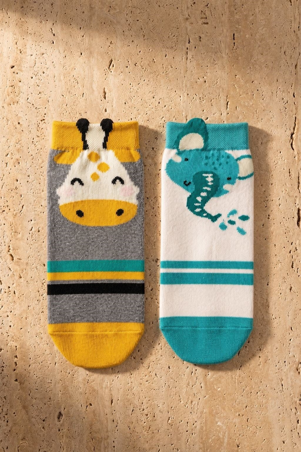 2Pck Anımal Patterned Chıldrens Socks Socks Patterned