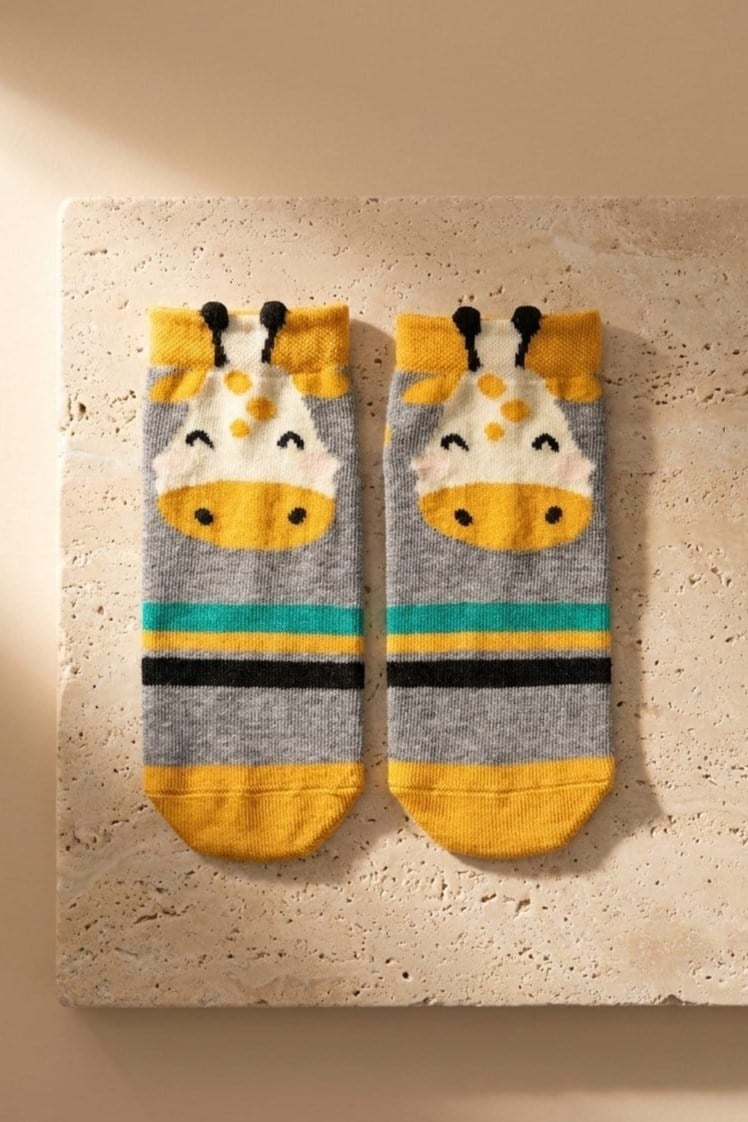 2Pck Anımal Patterned Chıldrens Socks Socks Patterned