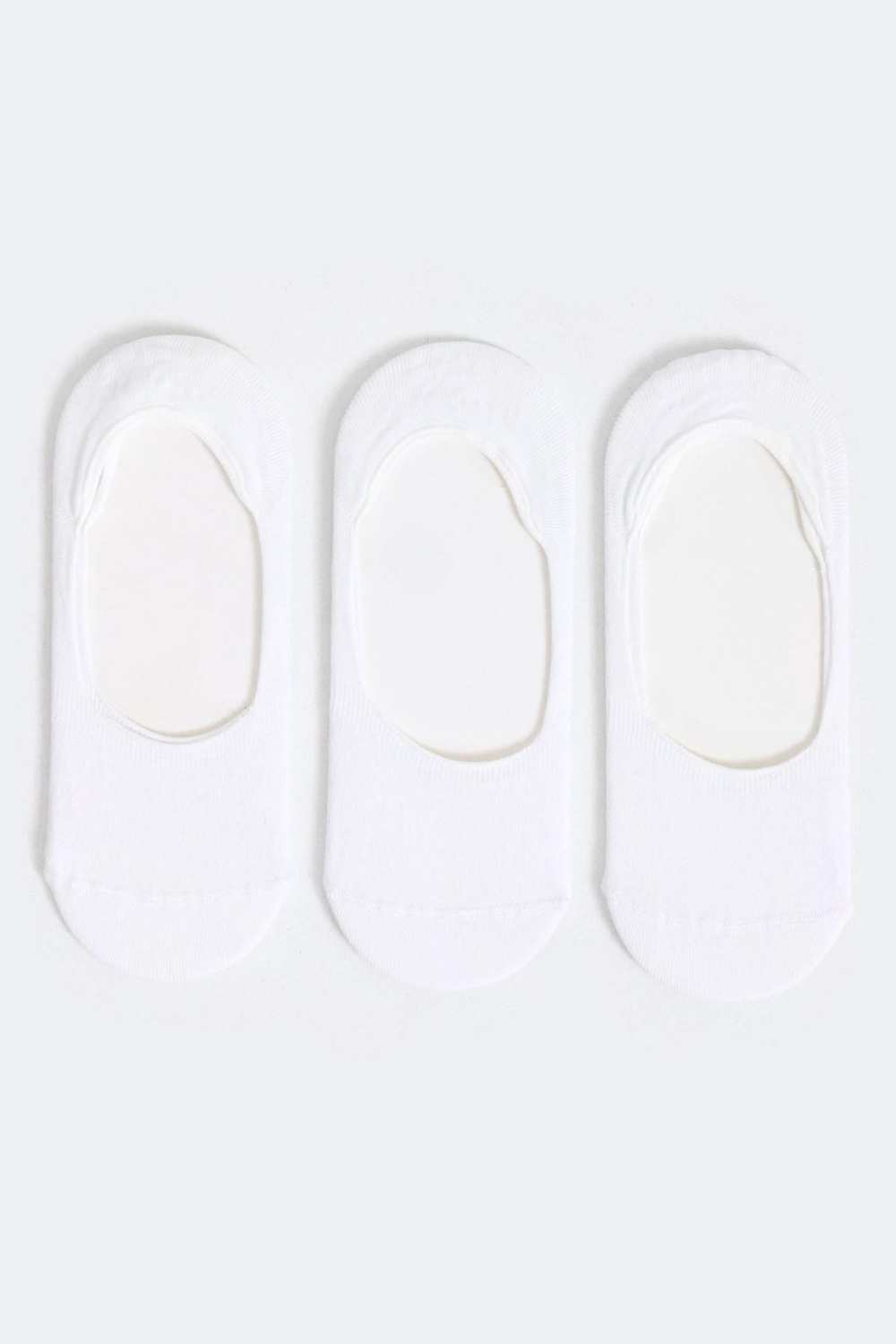 3-Pack Basic Mens Invisible Socks White/White/White