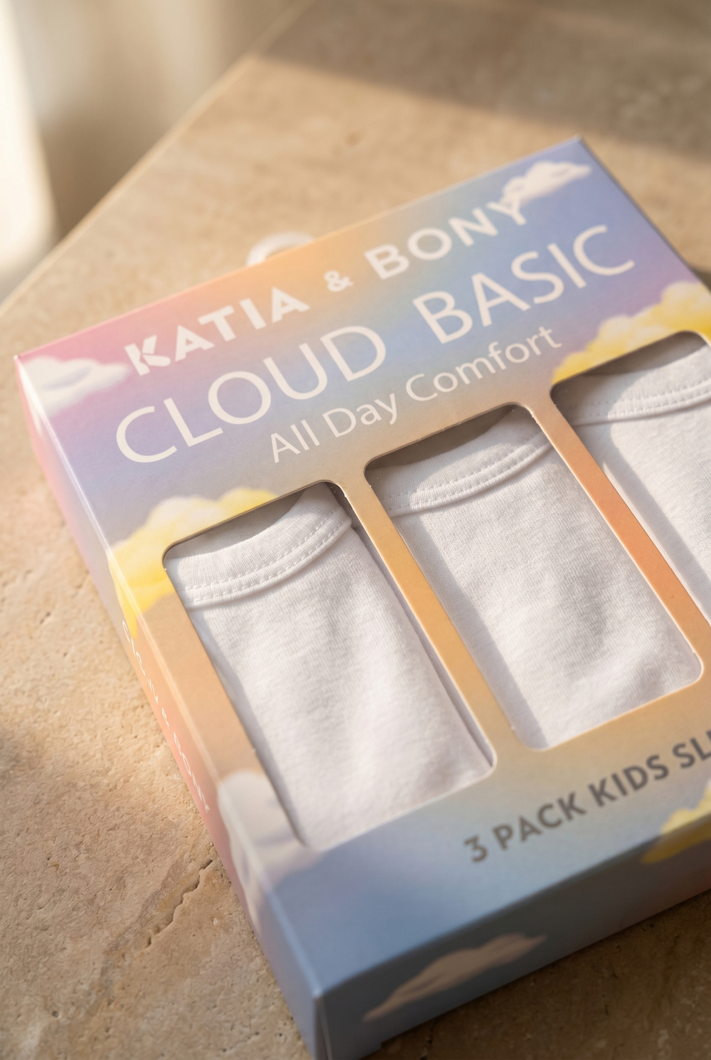 3lü Paket Basic Kutulu Çocuk Atlet Beyaz