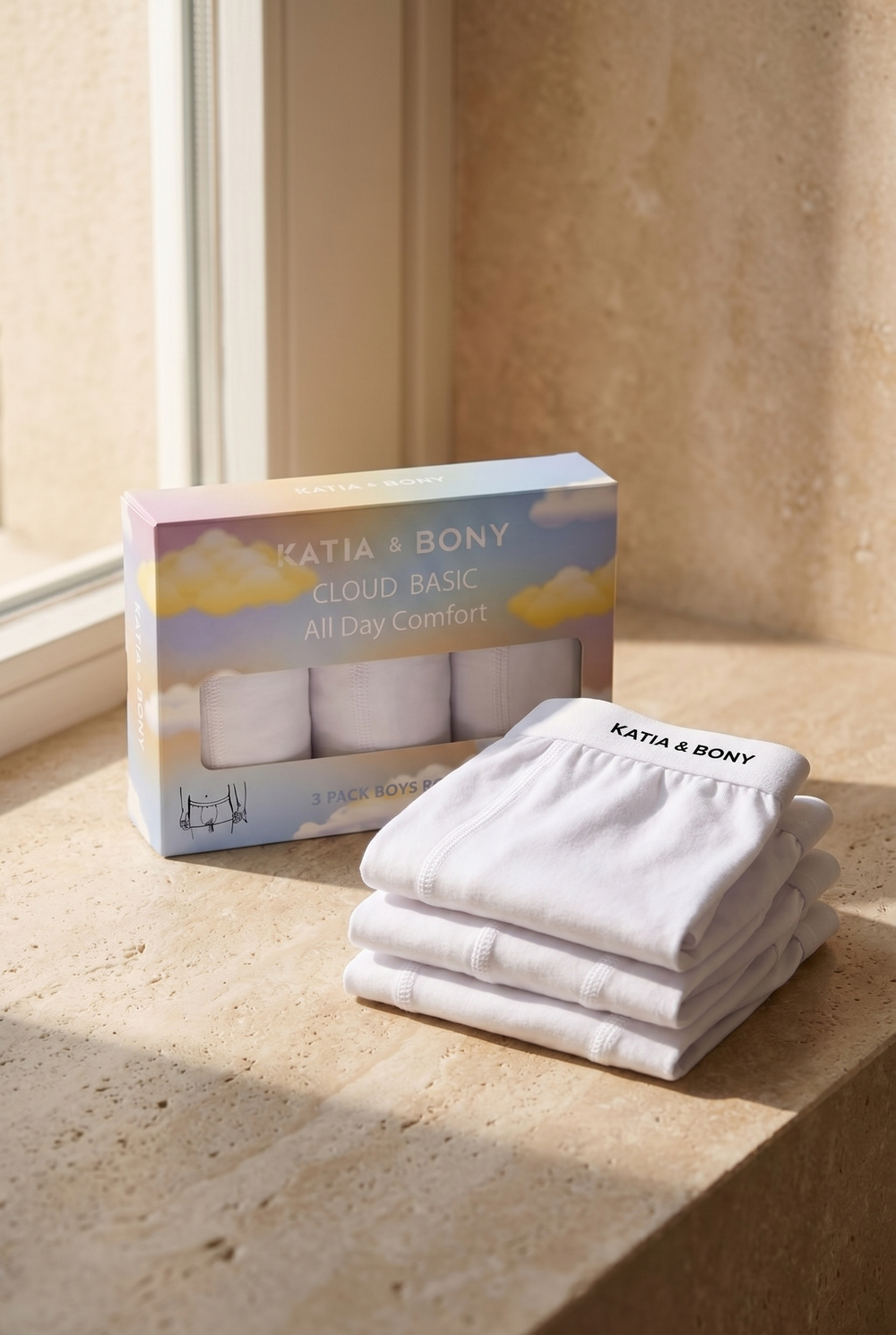 3Pck Basıc Boxed Boy Boxer White