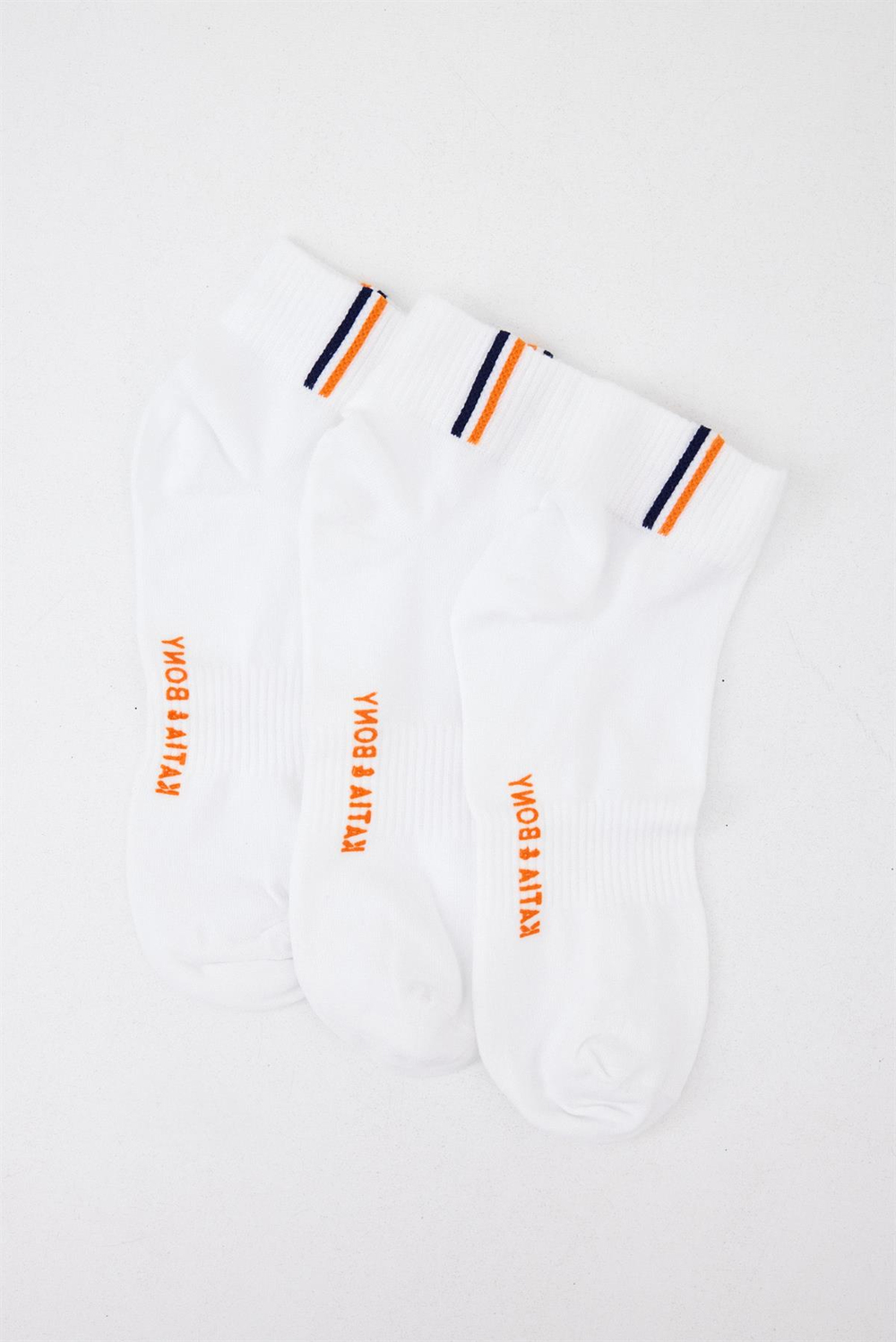 3'lü Paket Golf Unisex Step Çorap Beyaz/Beyaz/Beyaz