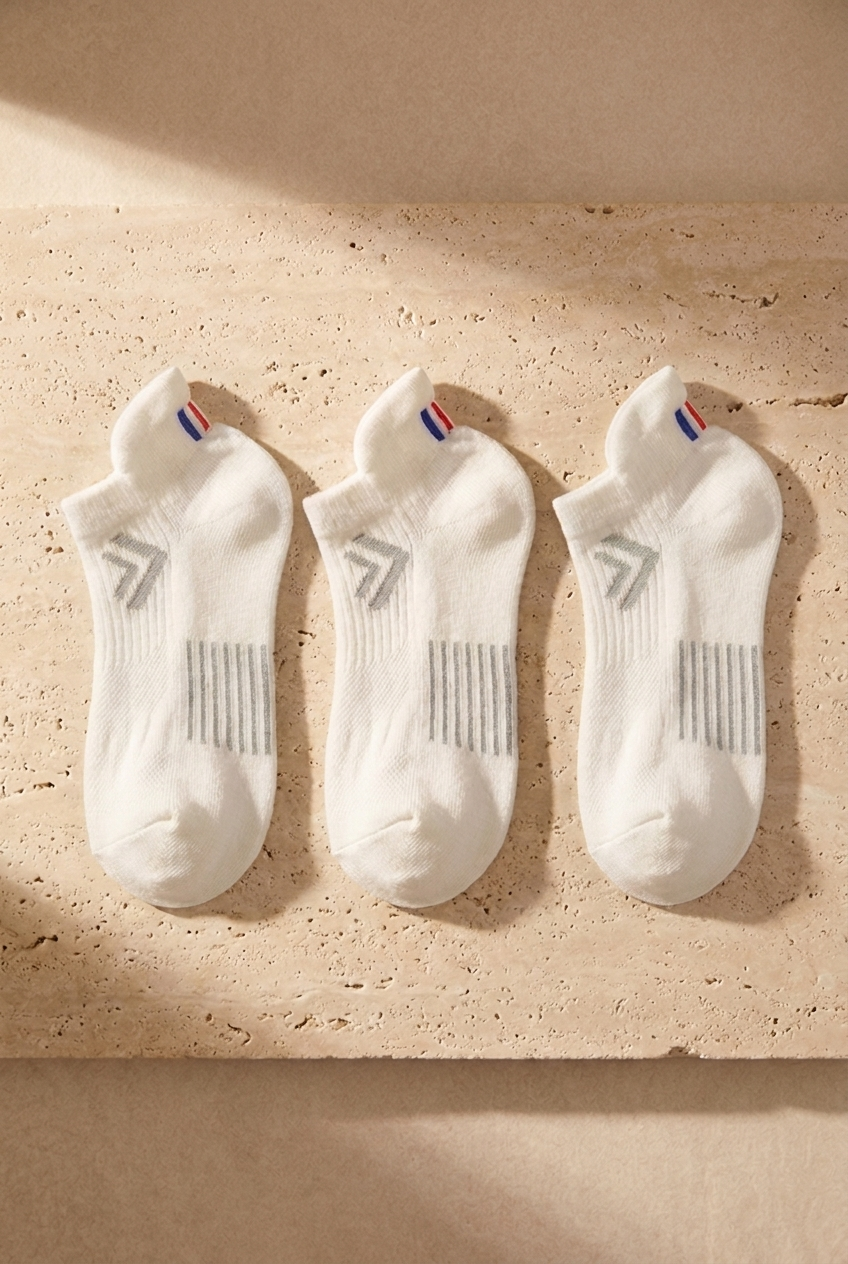 3lü Paket Golf Unisex Step Çorap White/White/White