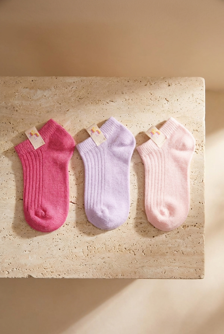Pack Of 3 Girls Fairytale Booties Socks Pink Patterned