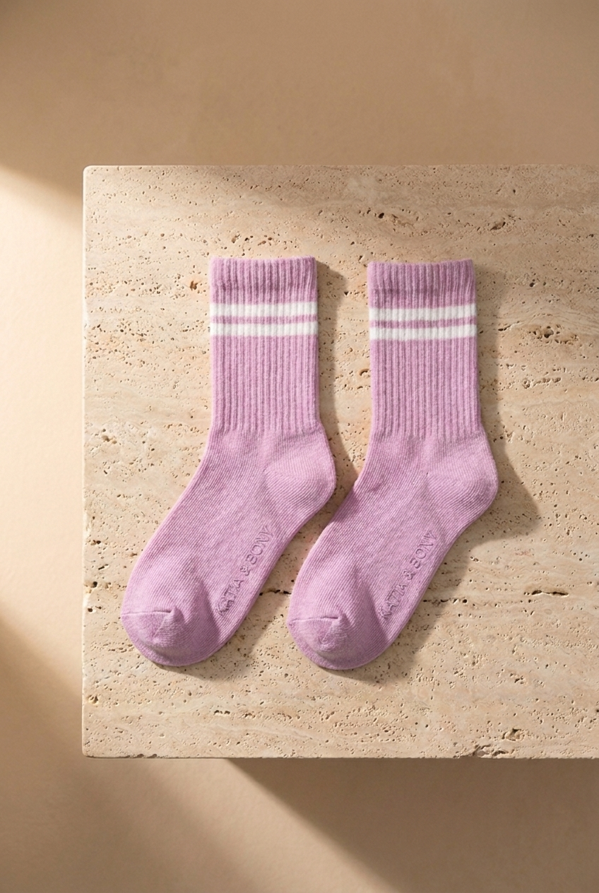 3lü Paket Kız Çocuk Şeritli Soket Çorap