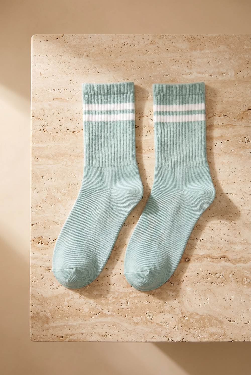 4lü Paket Şeritli Kadın Spor Soket Çorap Pembe Desenli