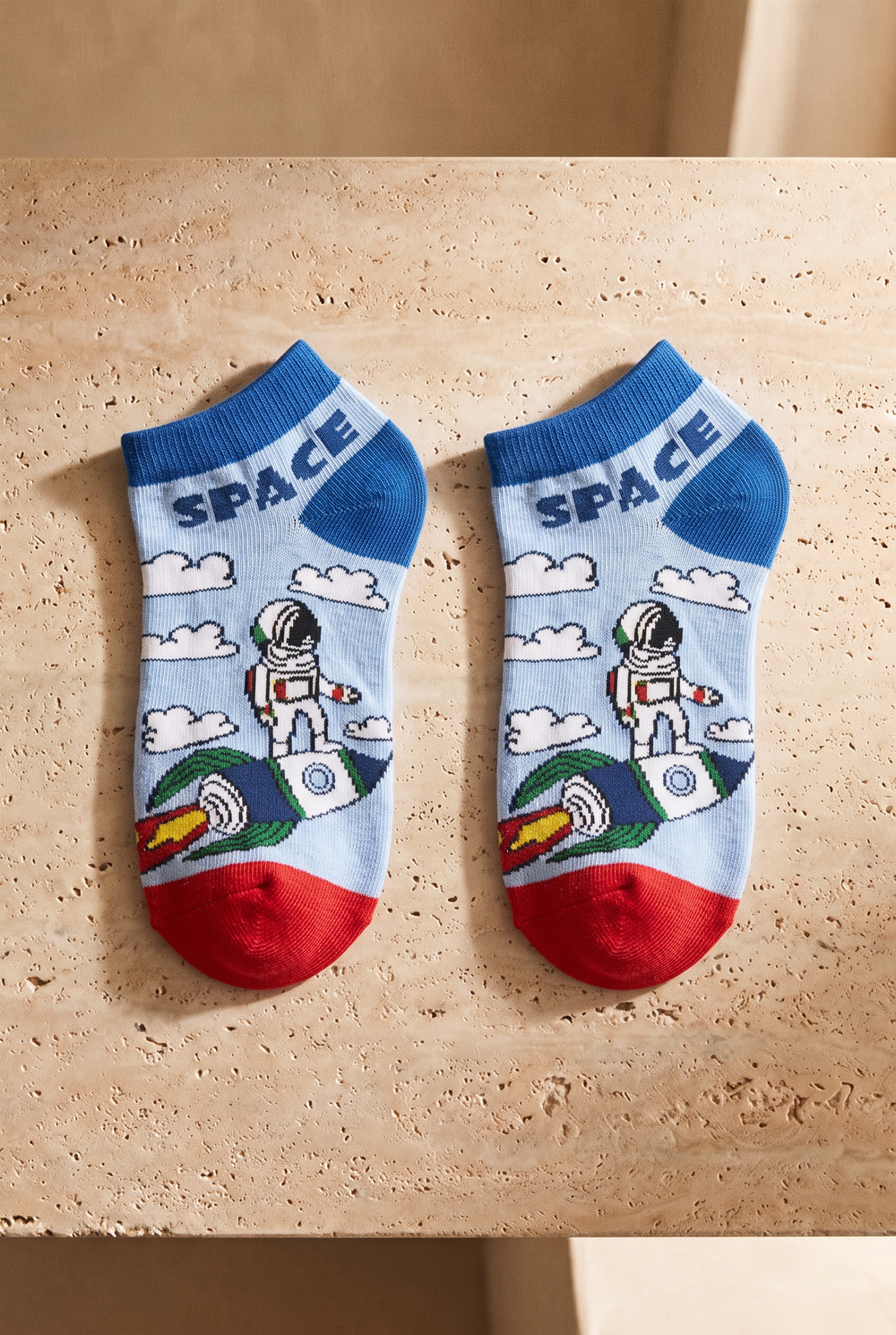 4 lü Paket Space Erkek Çocuk Patik Çorap Desenli