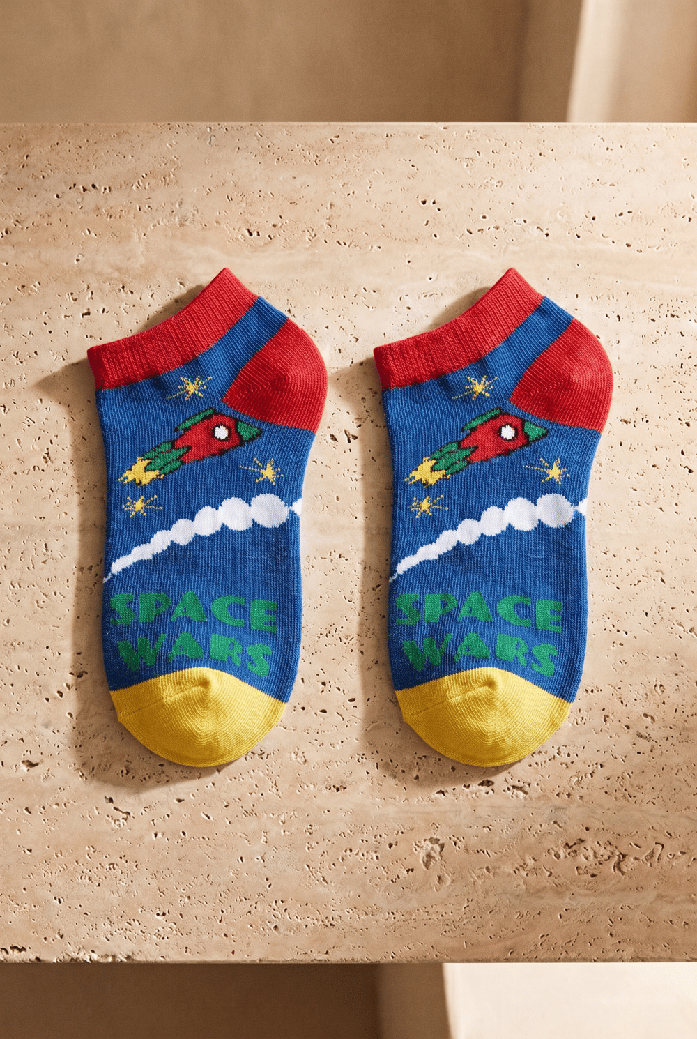 4 lü Paket Space Erkek Çocuk Patik Çorap Desenli