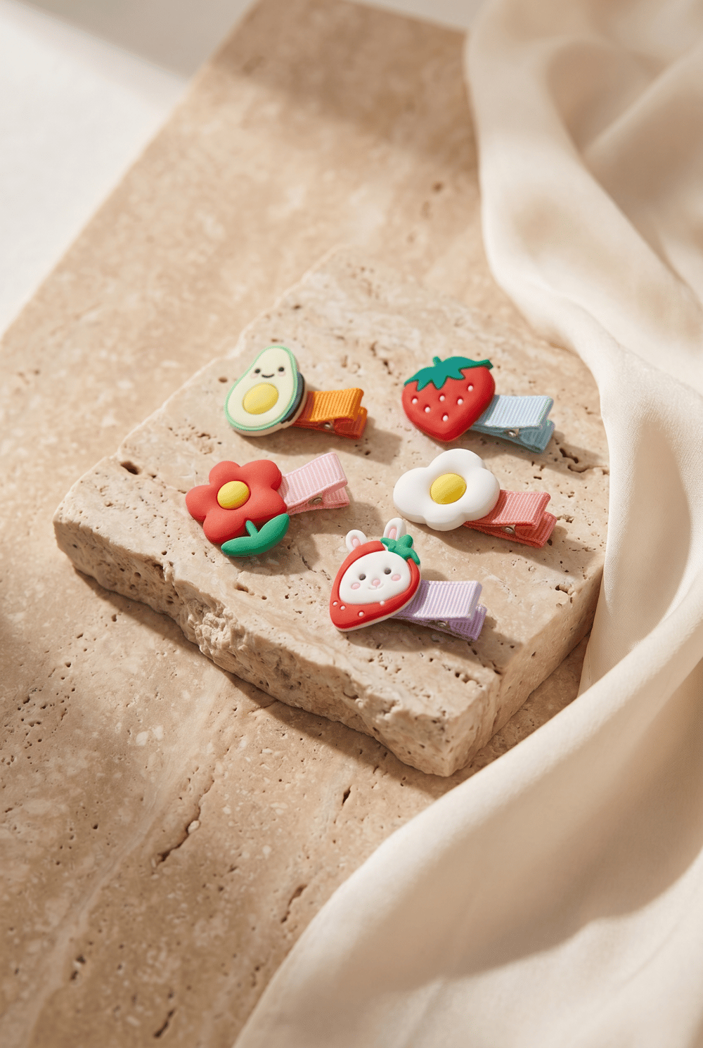 5li Meyveli Çok Renkli Toka Seti