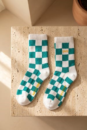 5Pck Checker Pattern Chıldrens Socks Socks Patterned
