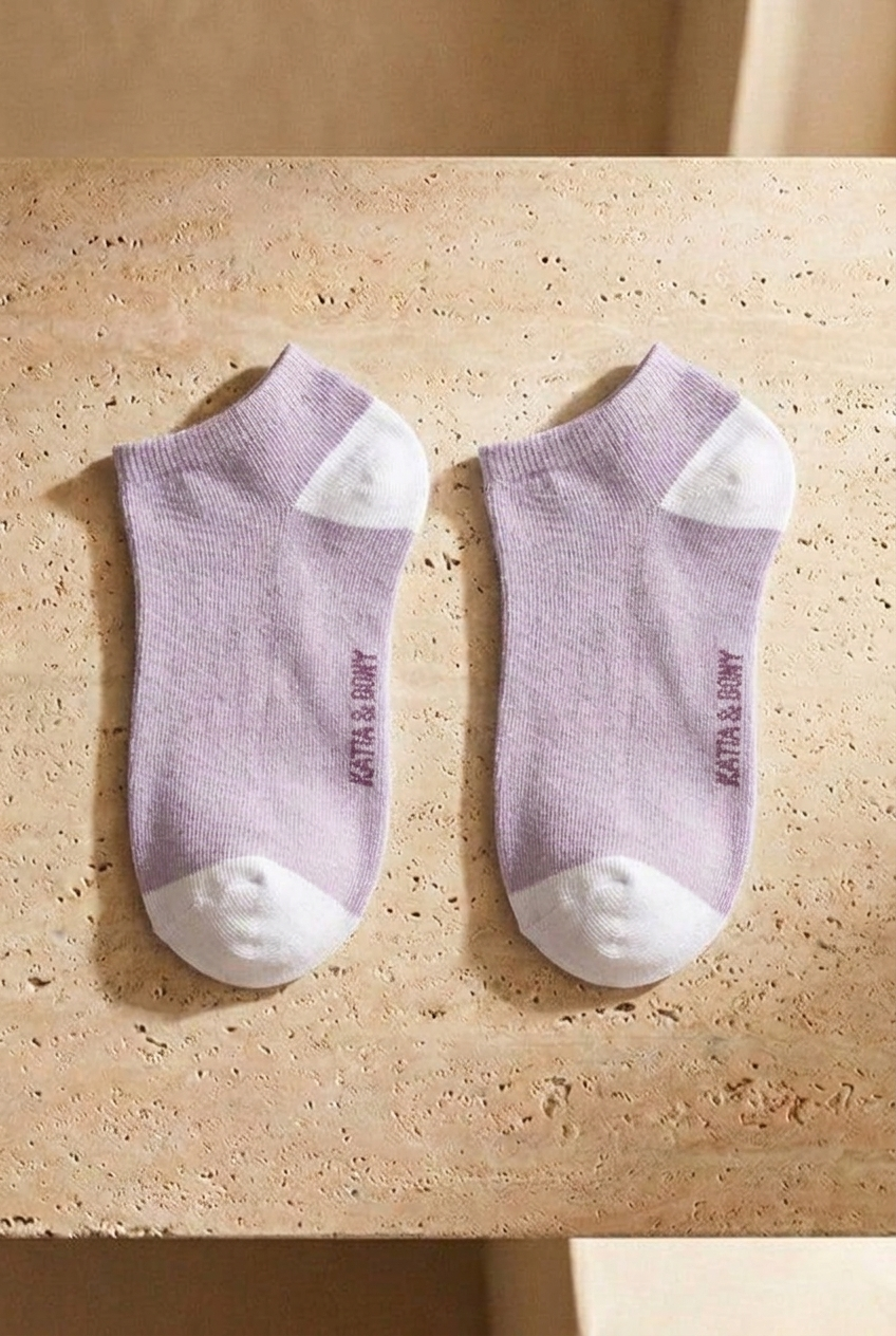 Pack Of 5 Womens Step Socks Lilac