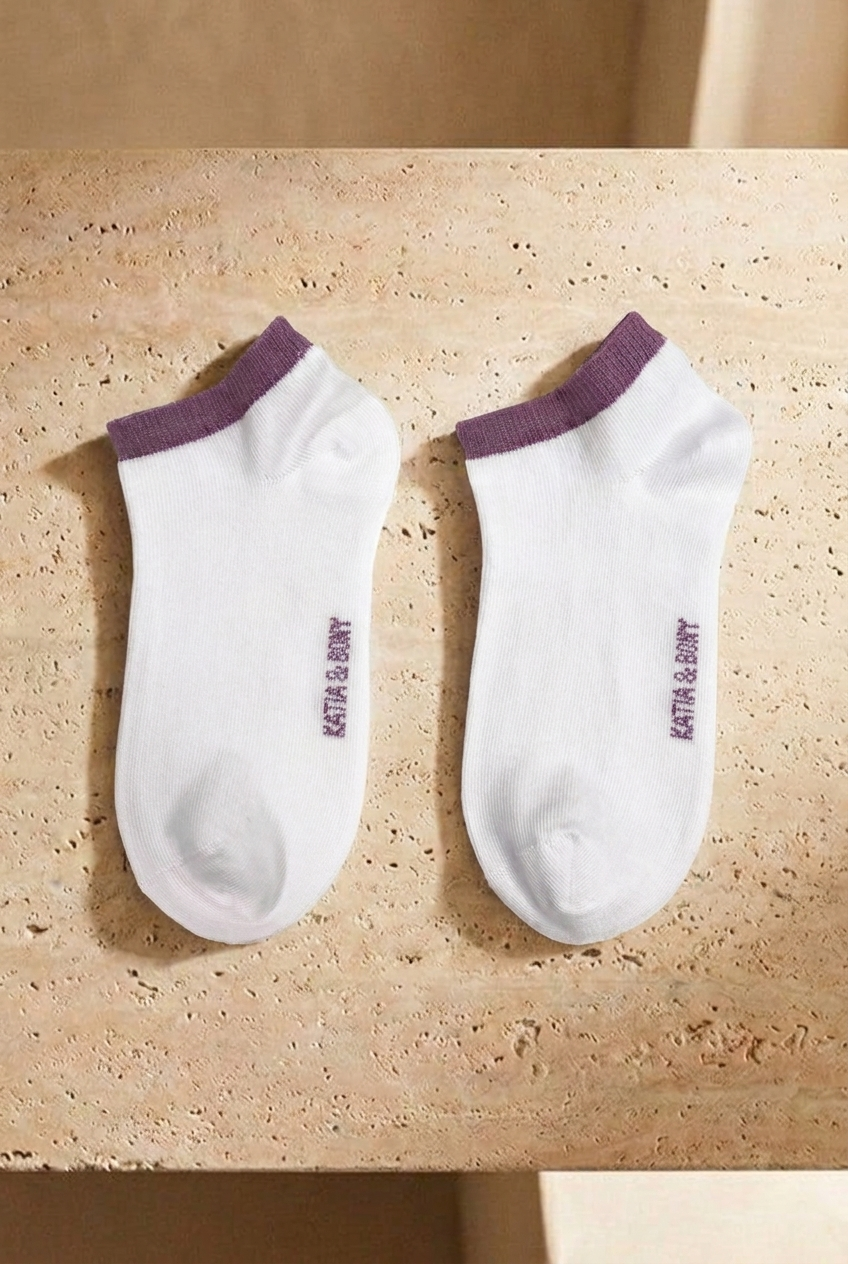 Pack Of 5 Womens Step Socks Lilac