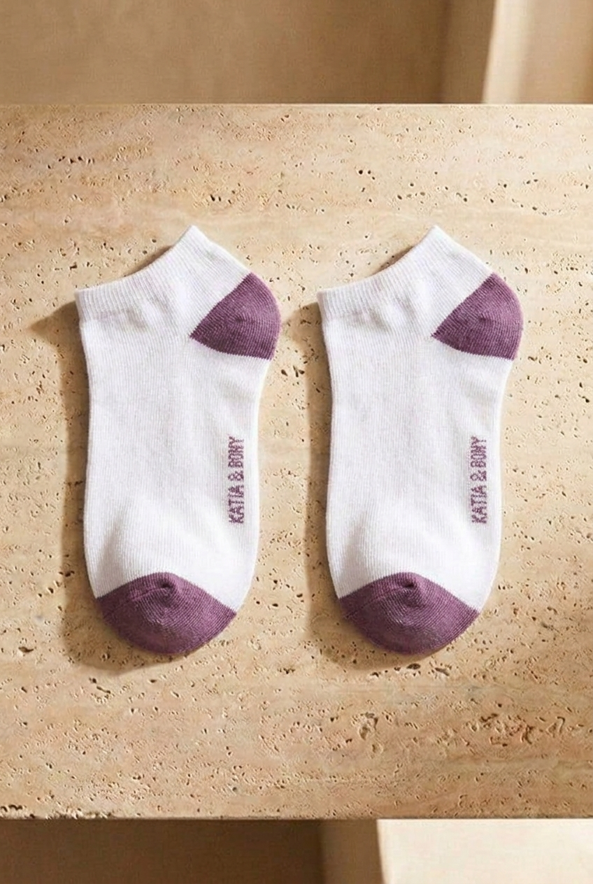 Pack Of 5 Womens Step Socks Lilac