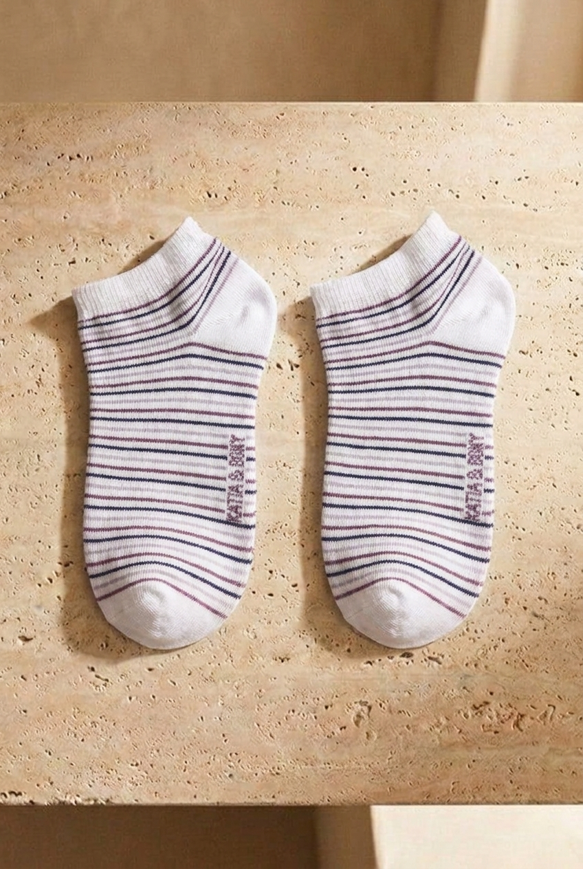 Pack Of 5 Womens Step Socks Lilac