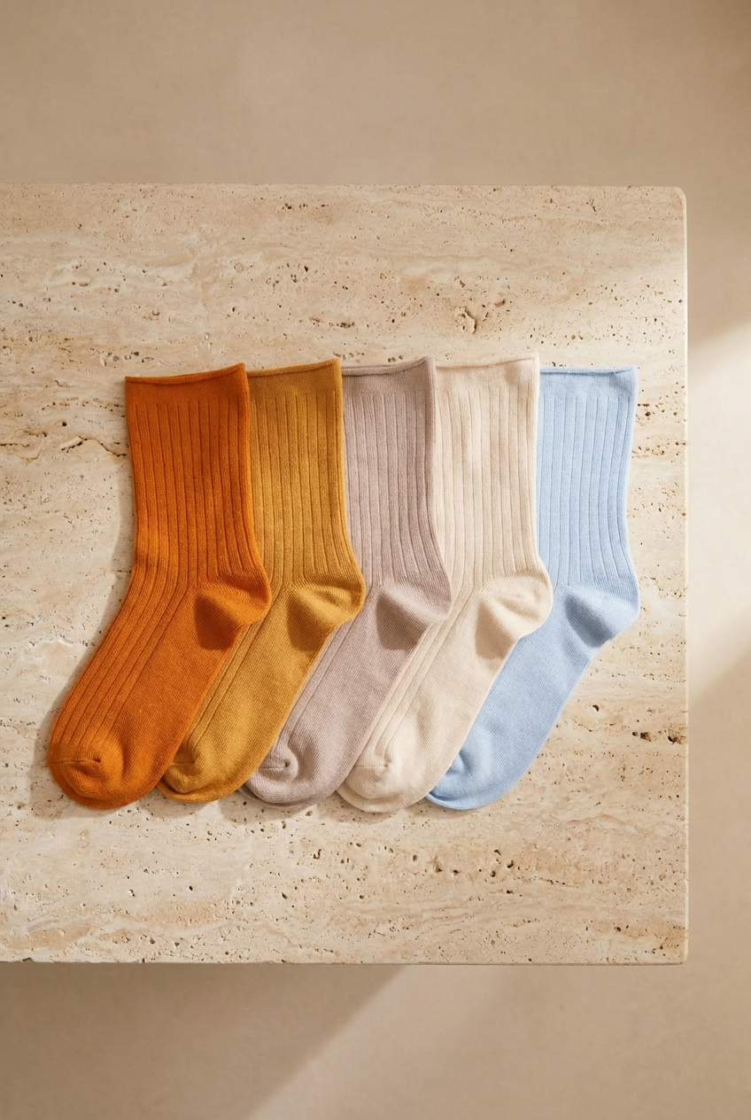 Pack Of 5 Girls Cotton Socks Multi Color