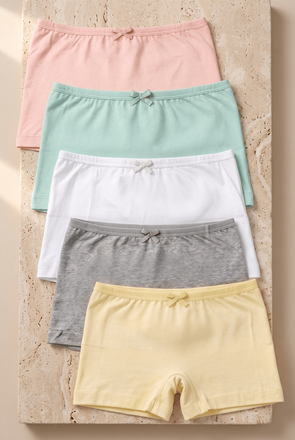 Pack Of 5 Girls Boxers Multicolor