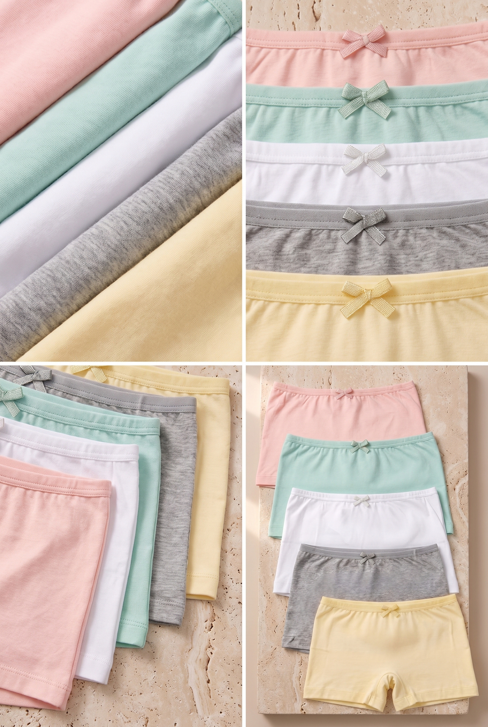 Pack Of 5 Girls Boxers Multicolor