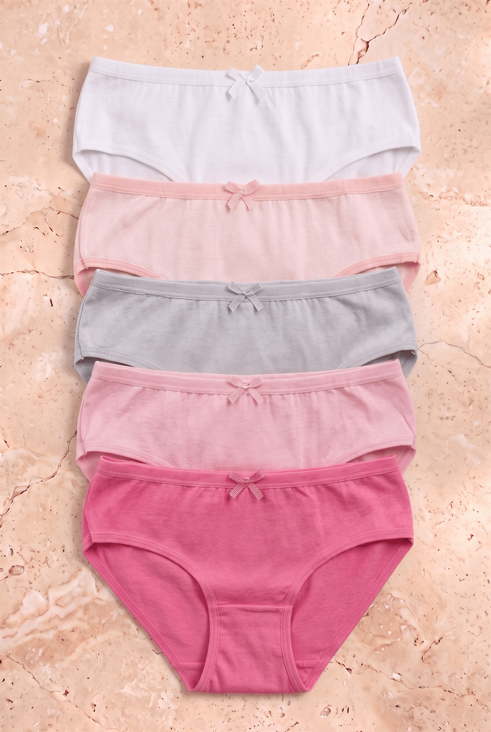 Pack Of 5 Girls Slips Multicolor