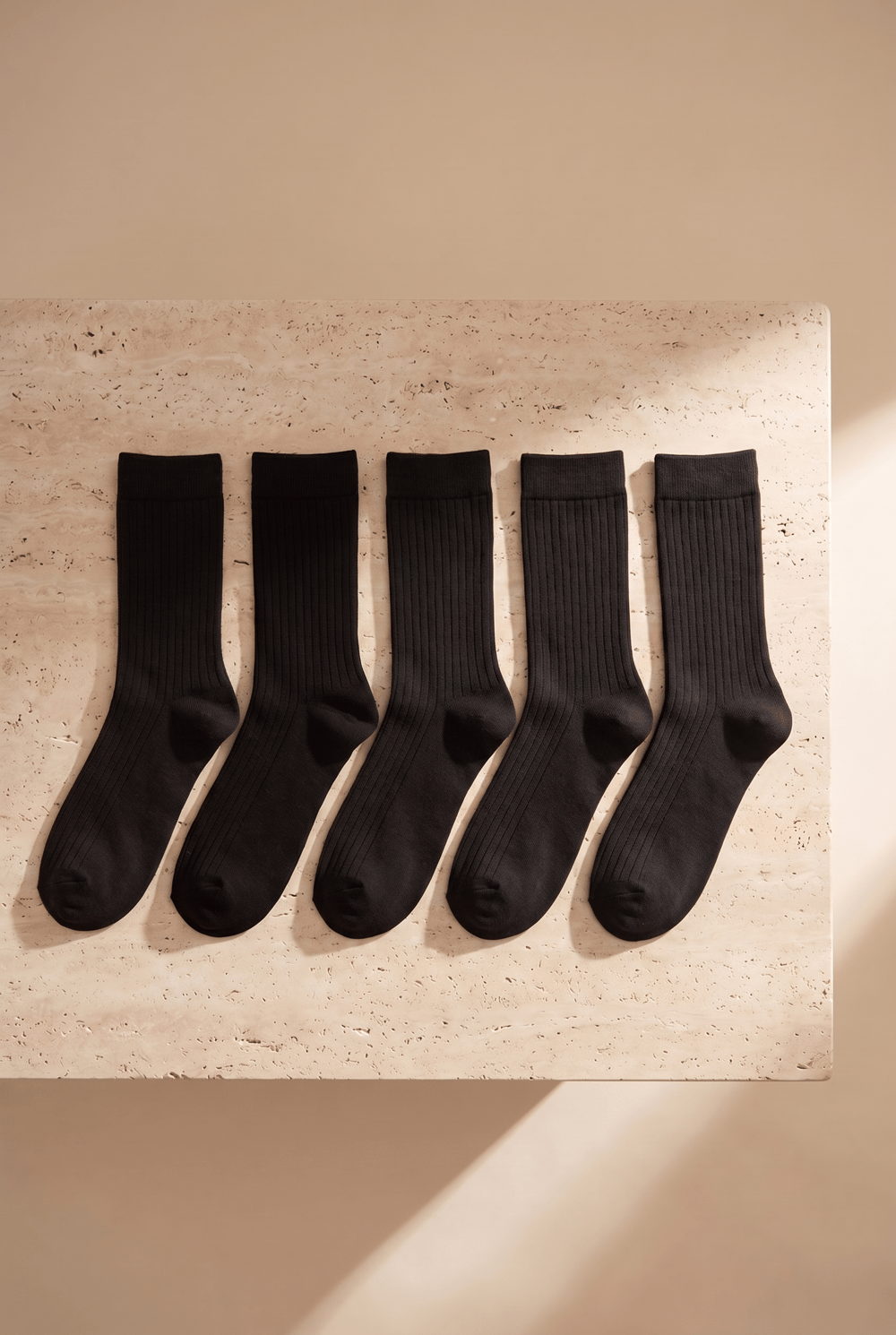 5li Paket Unisex Soket Çorap Siyah Mix