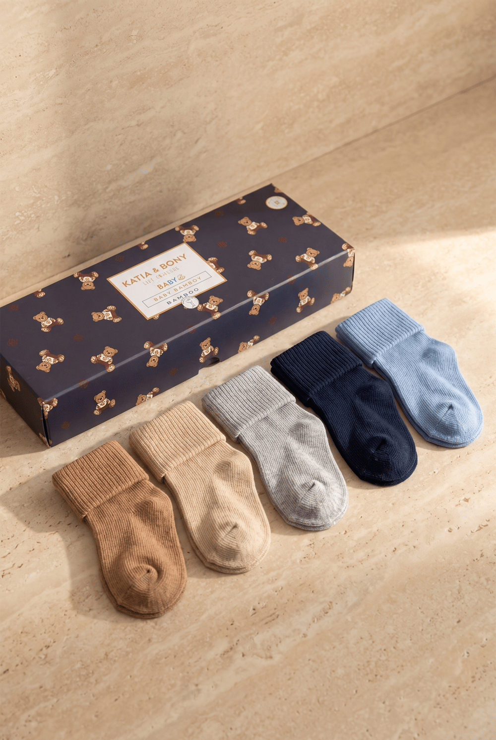 5li Paket Yenidoğan Bambu Bebek Çorap Renkli