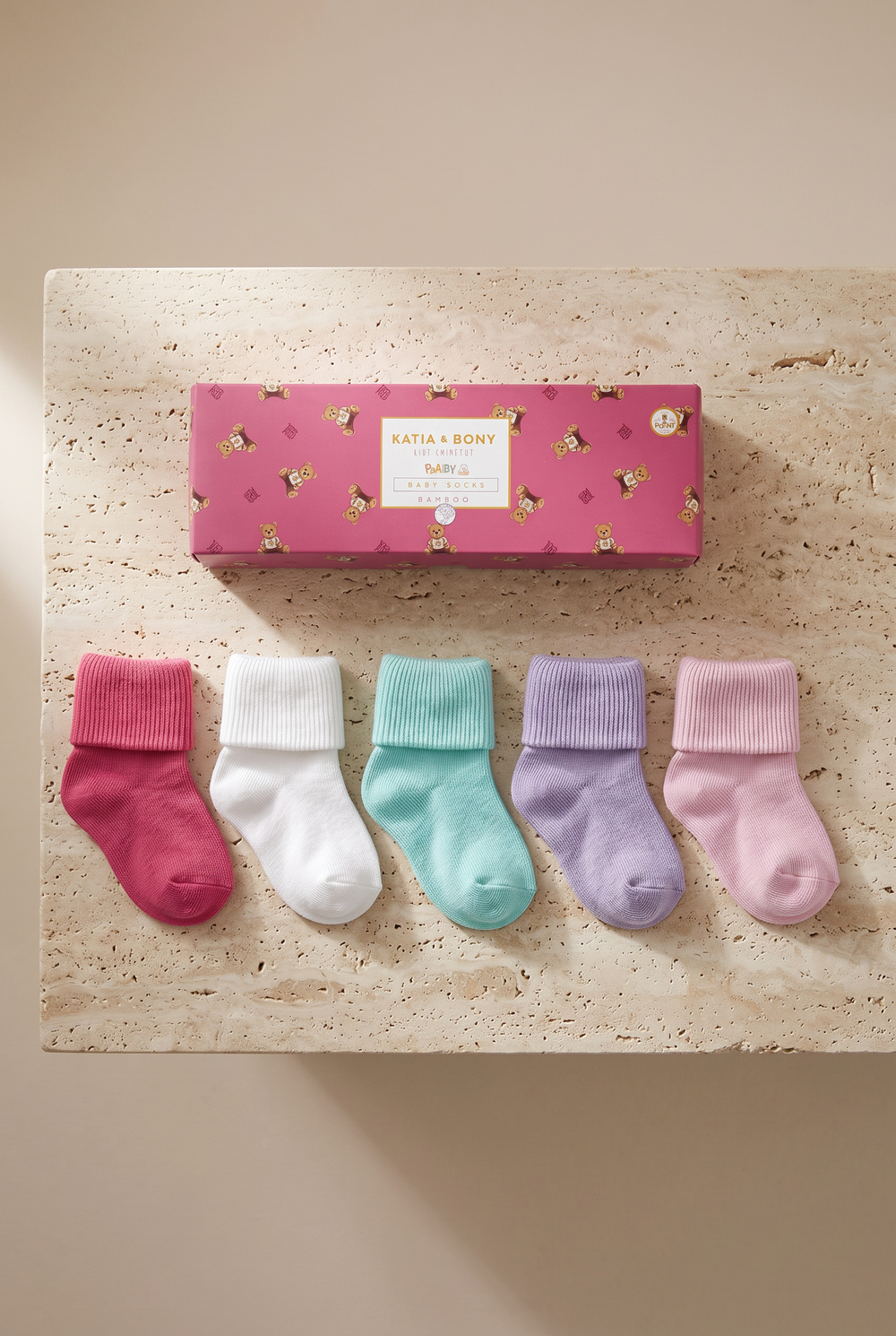 5-Pack Newborn Bamboo Baby Socks Colorful
