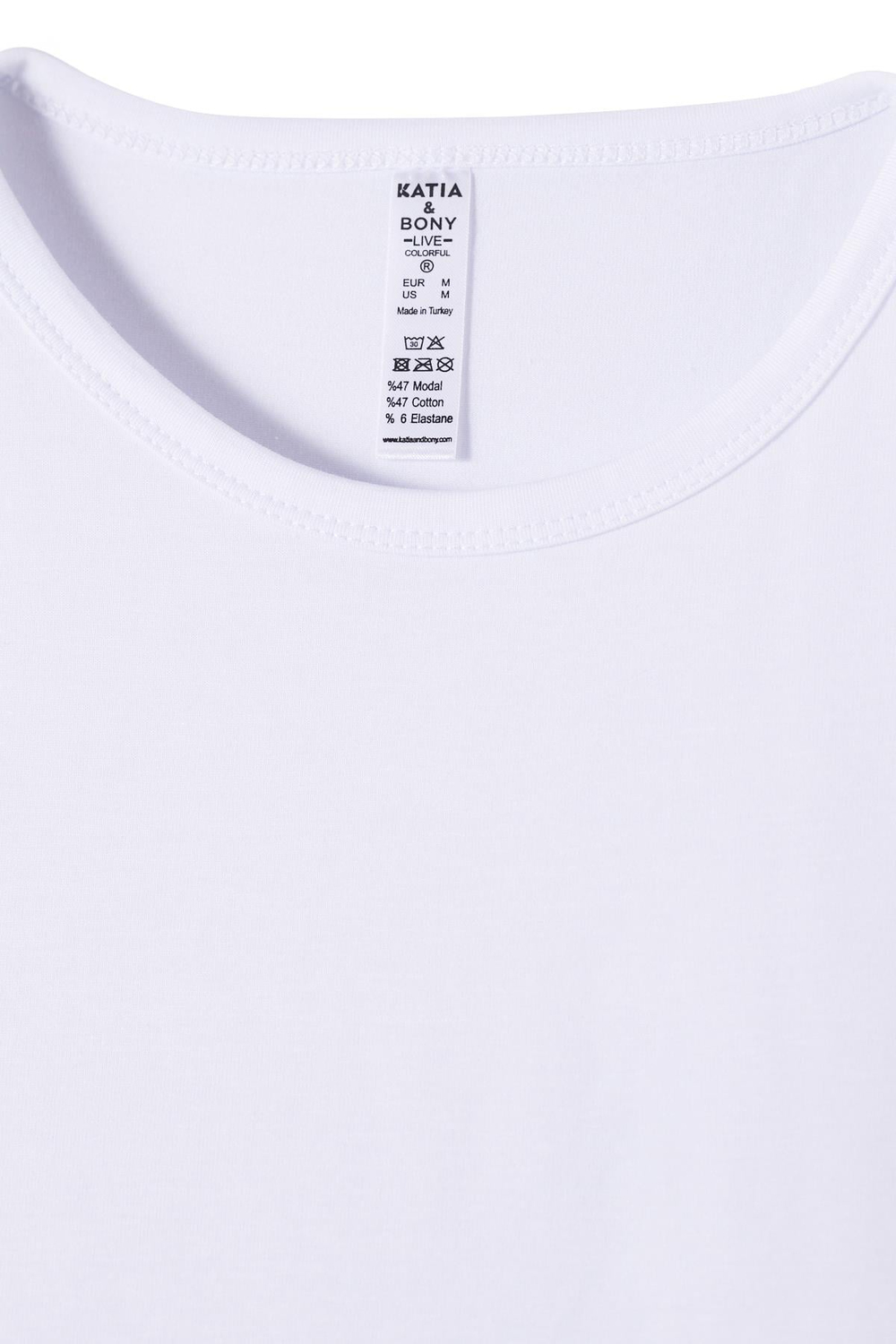Basic Modal O  Yaka Erkek Tshirt Beyaz