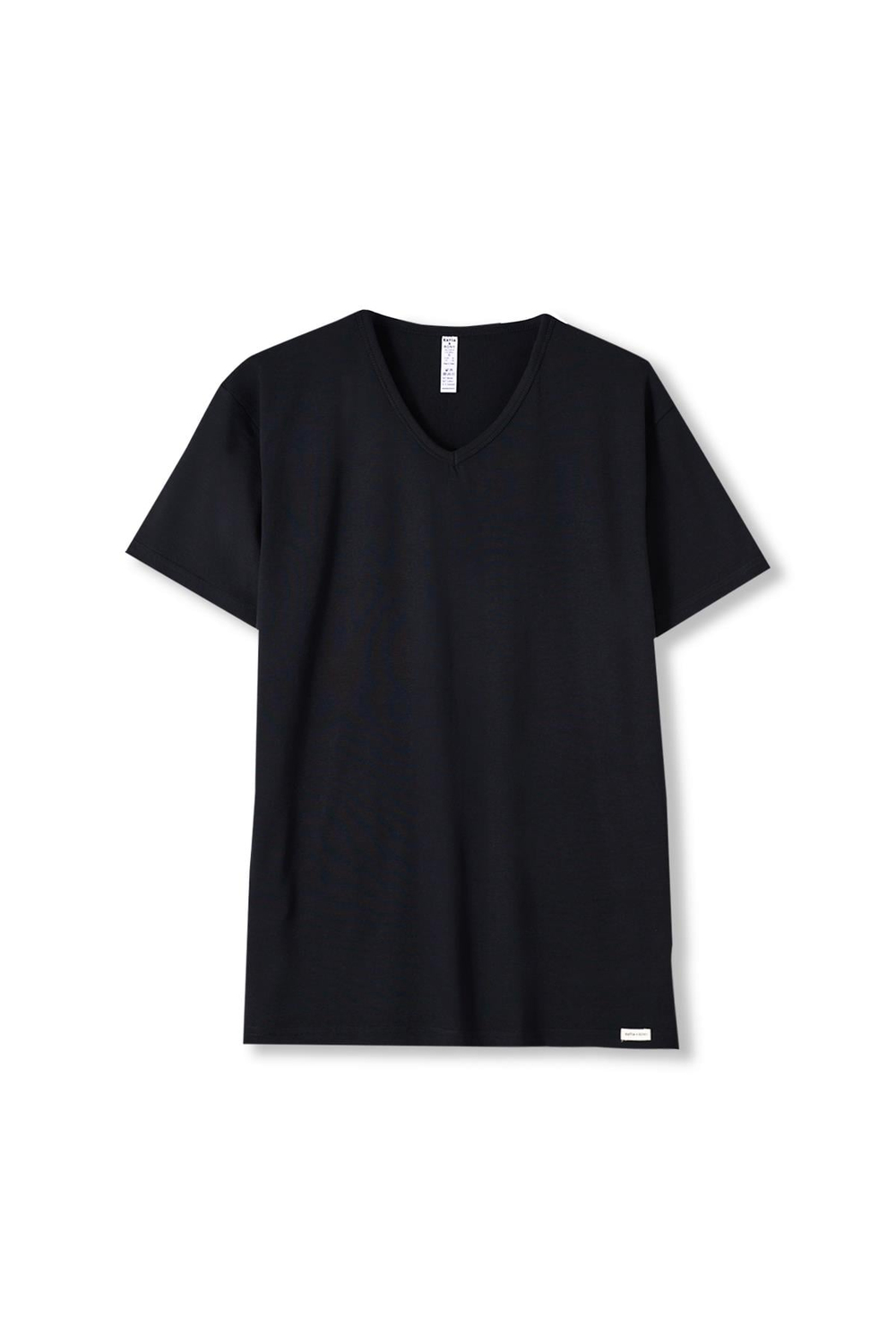 Basic Modal  V Yaka Erkek Tshirt Siyah