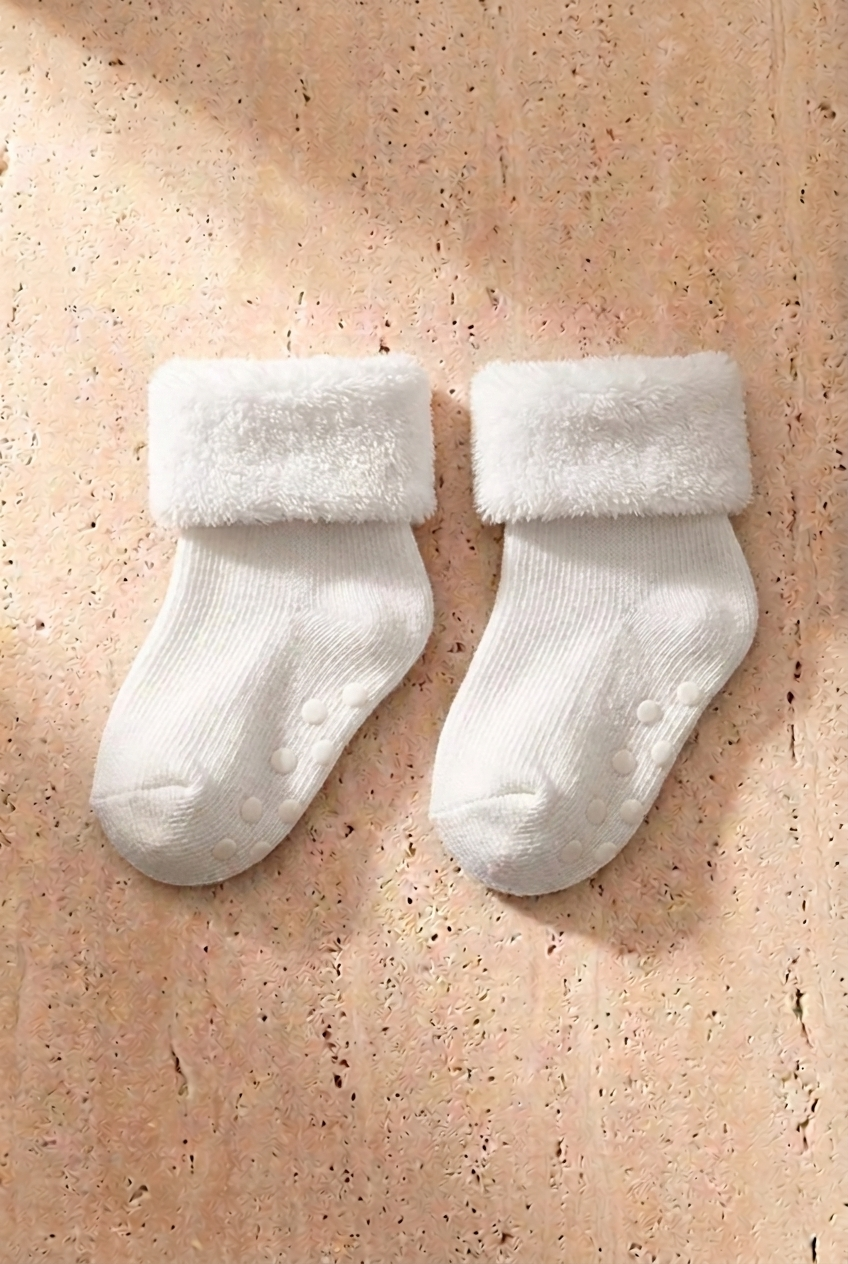 Baby 3-Piece Towel Sock Set Navy Green White