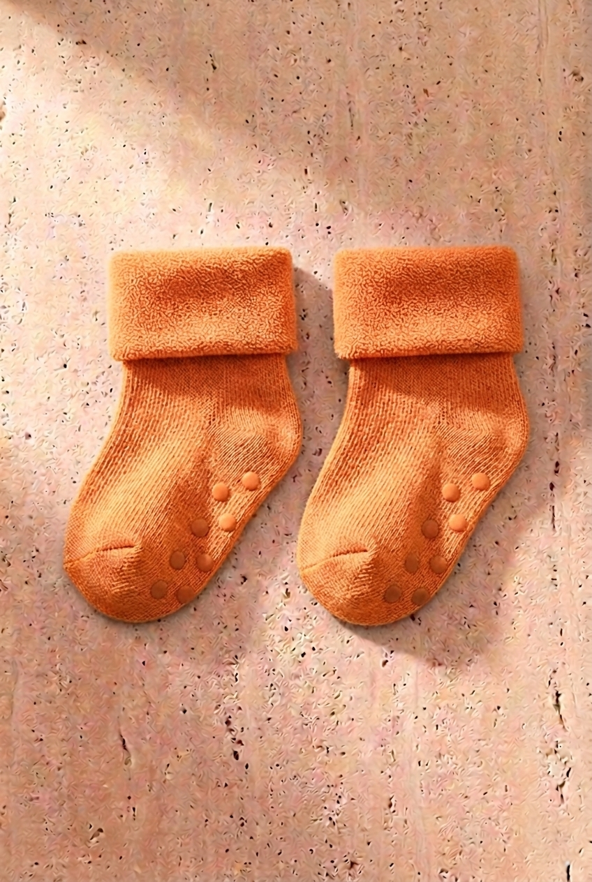 Baby 3-Pack Towel Socket Socks Yellow-Mint-Orange