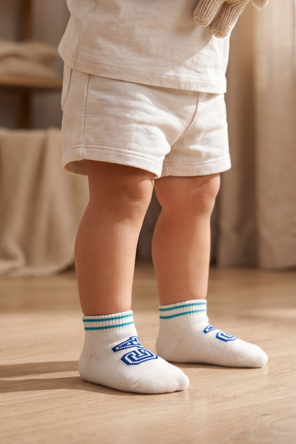 Baby Counted Step Socks Ecru