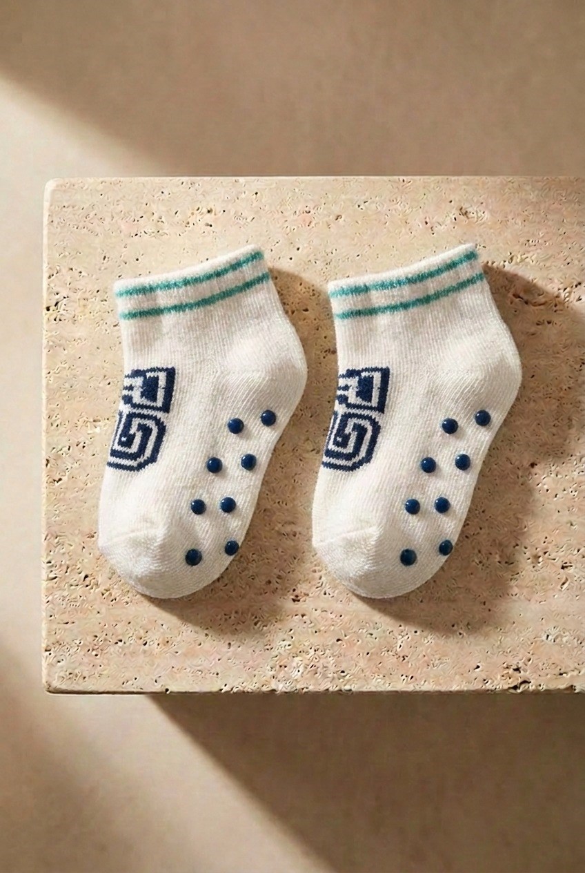Baby Counted Step Socks Ecru