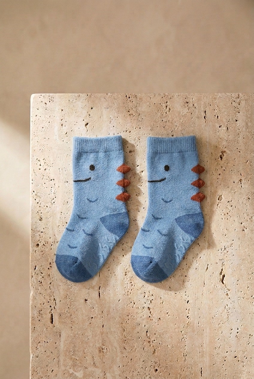 Baby Cute Monster Patterned 3-Pack Ankle Socks
