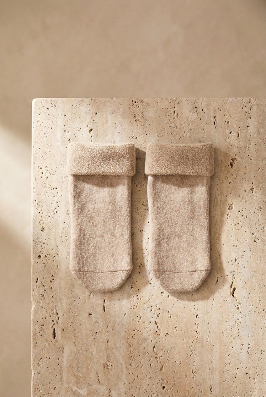 Baby Teddy 3-Piece Towel Sock Set Brown