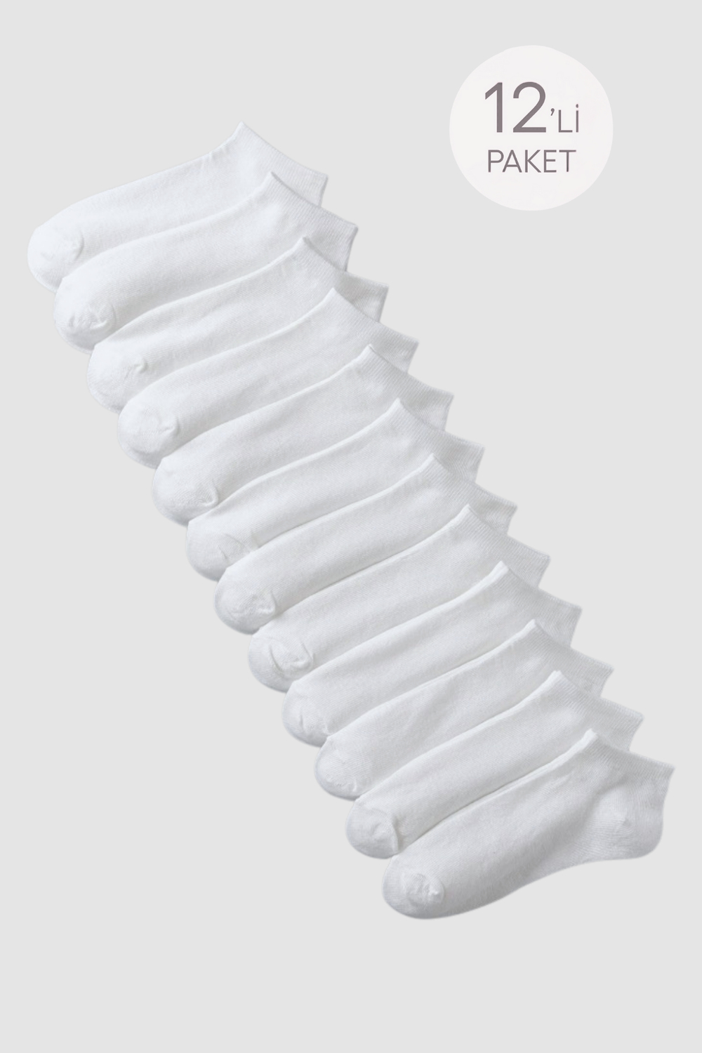 Unisex 12li Basic Step Çorap Beyaz
