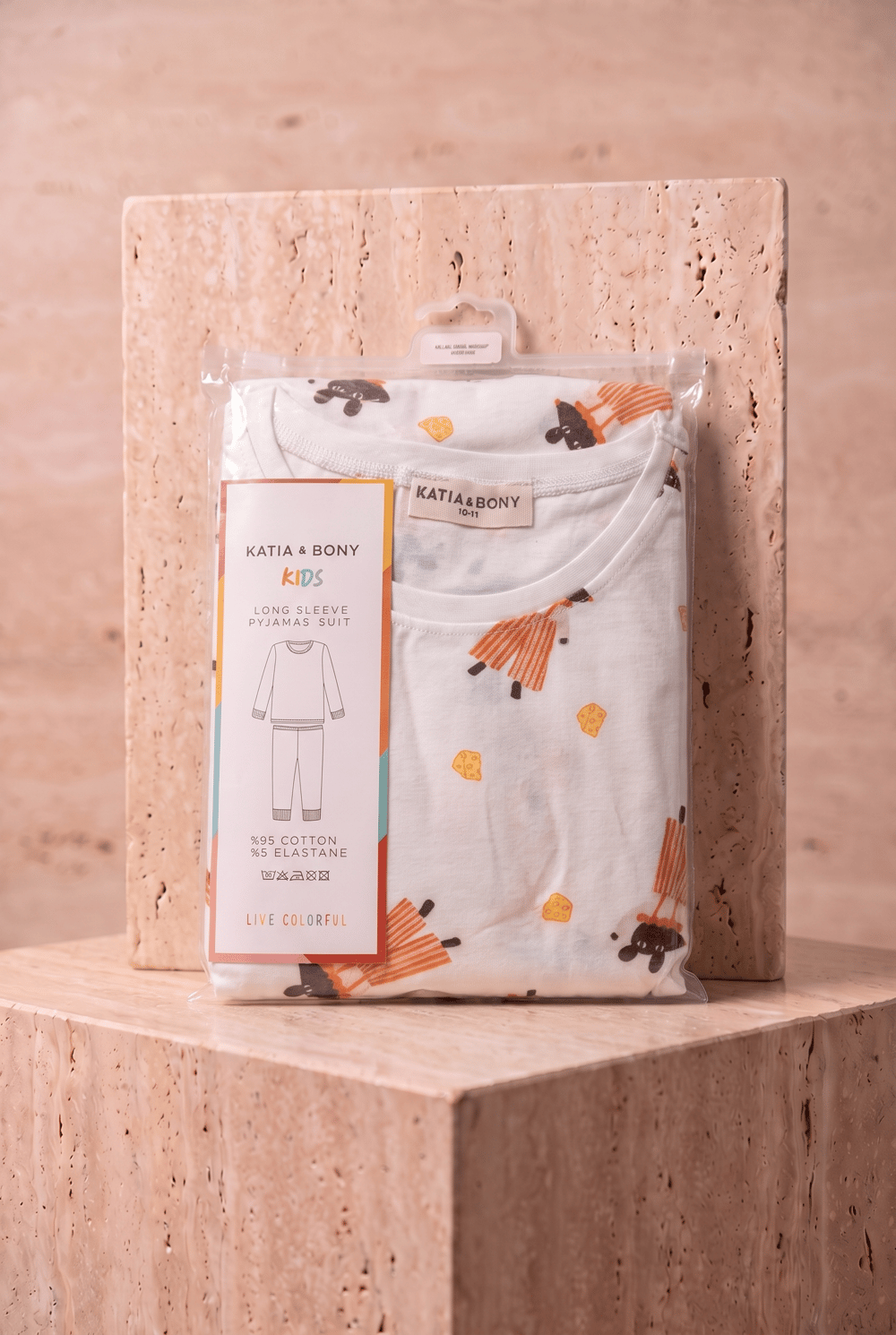 Çocuk Fare Desenli Paketli Pijama Takımı Ekru