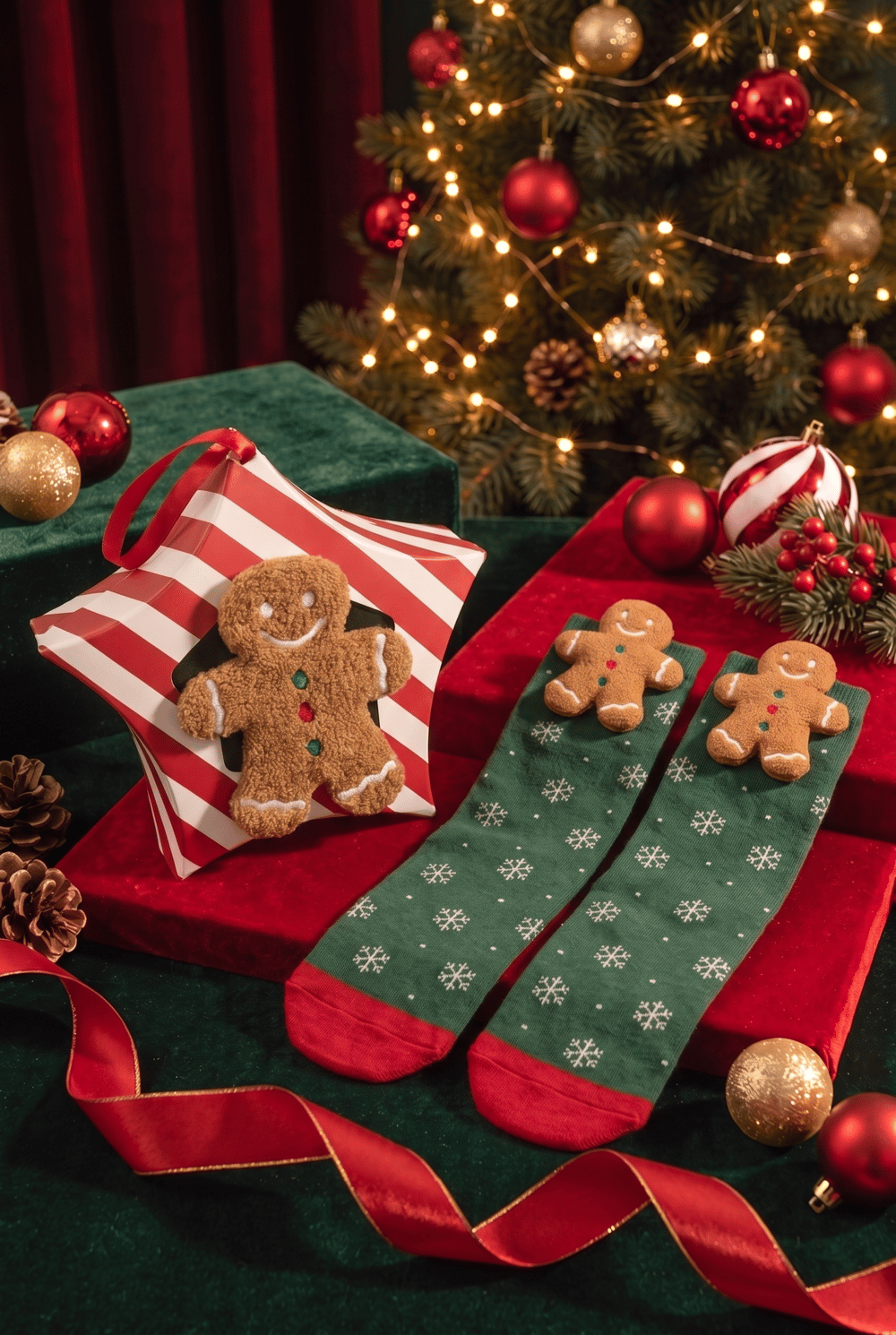 Çocuk Ginger Breadman Kutulu Yılbaşı Soket Çorap