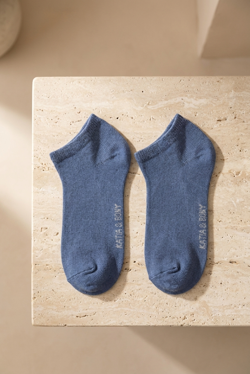 Childrens Navy Blue Colored Godeli Booties Socks