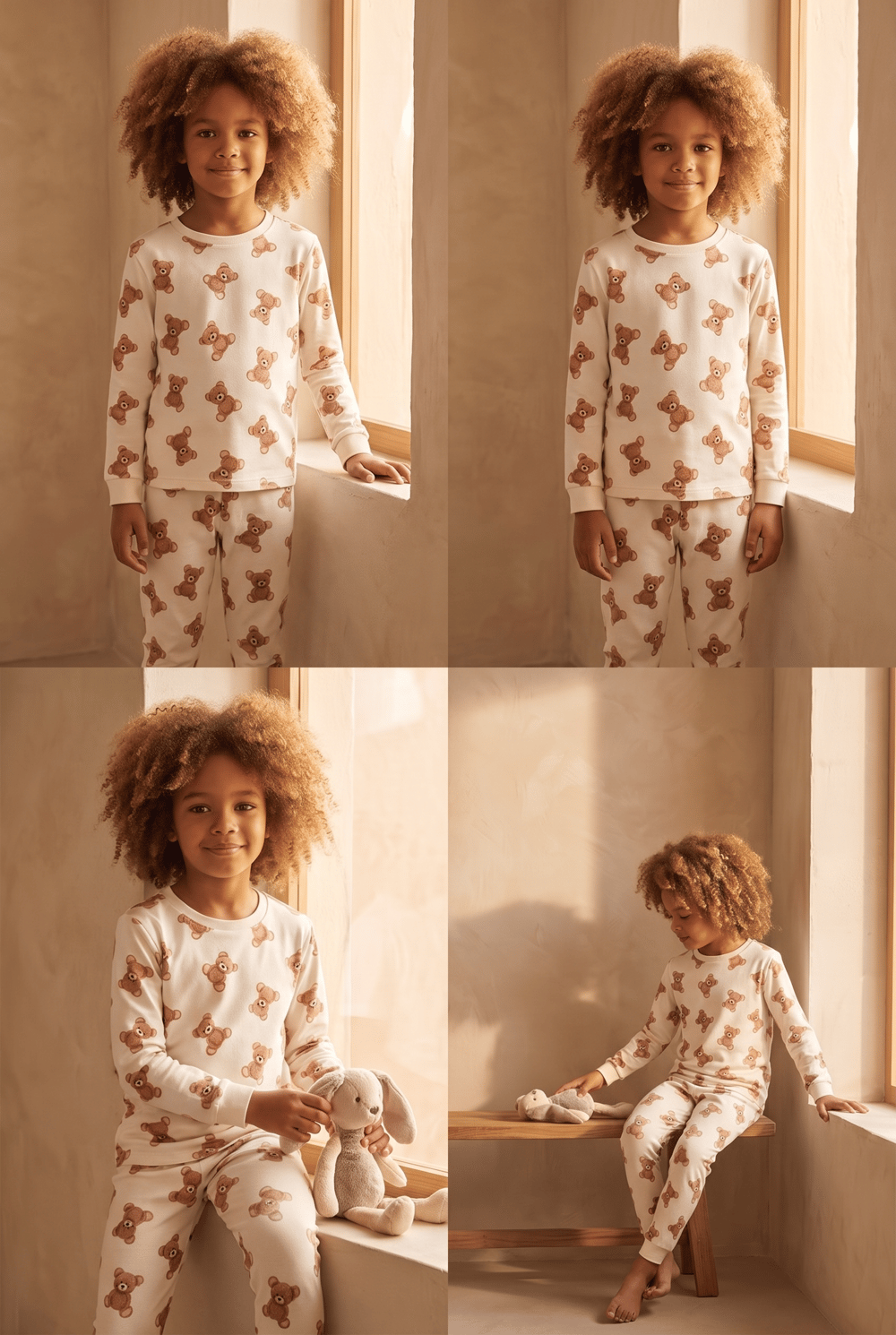22512G2005 TEDDY ÇOCUK PİJAMA TAKIM Patterned