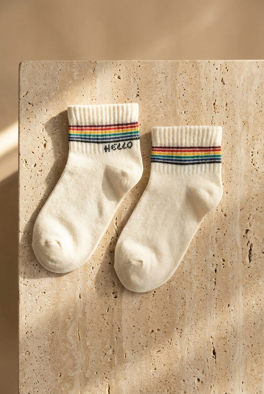 Childrens Tennis Patterned 4-Pack Sock