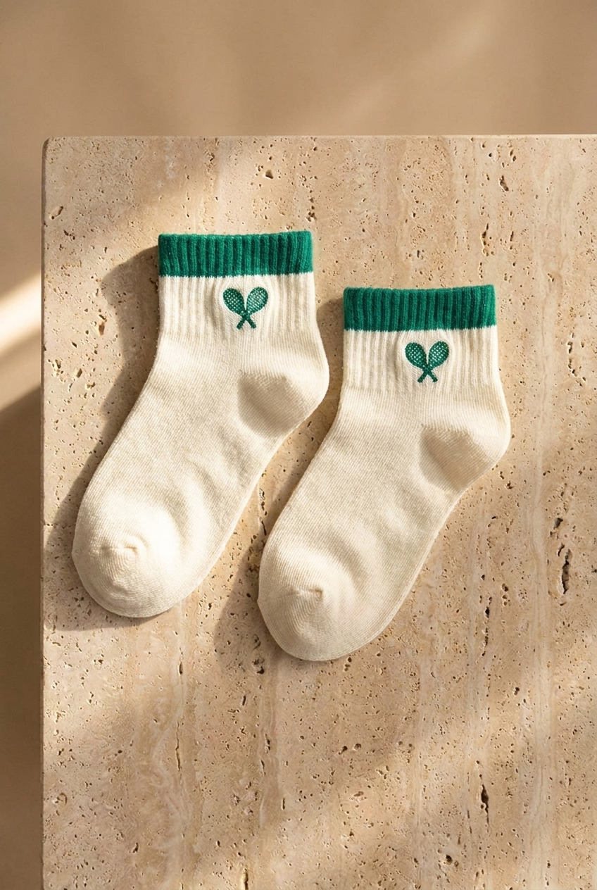 Childrens Tennis Patterned 4-Pack Sock