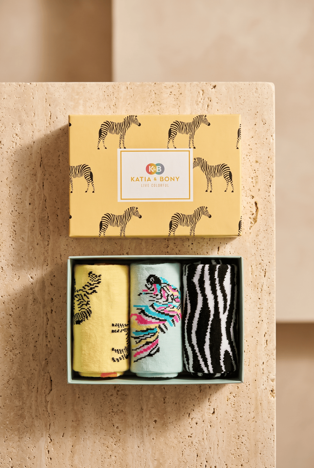 Çocuk Zebra Desenli 3lü Kutulu Soket Çorap