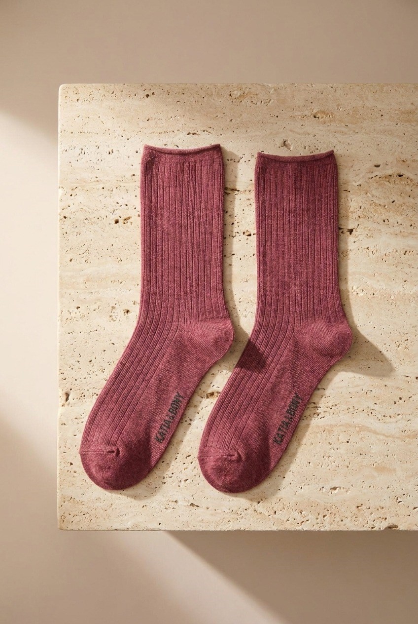 Mens Burgundy Colored Modal Socket Socks