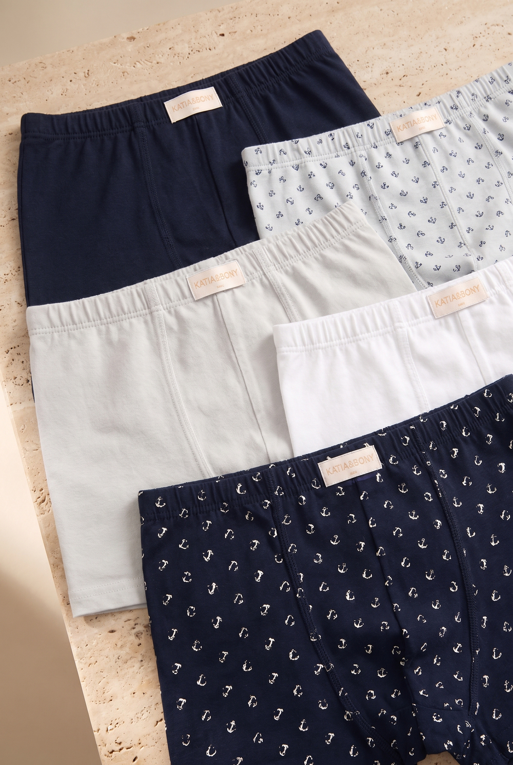 Boys 5-Piece Anchor Pattern Boxer