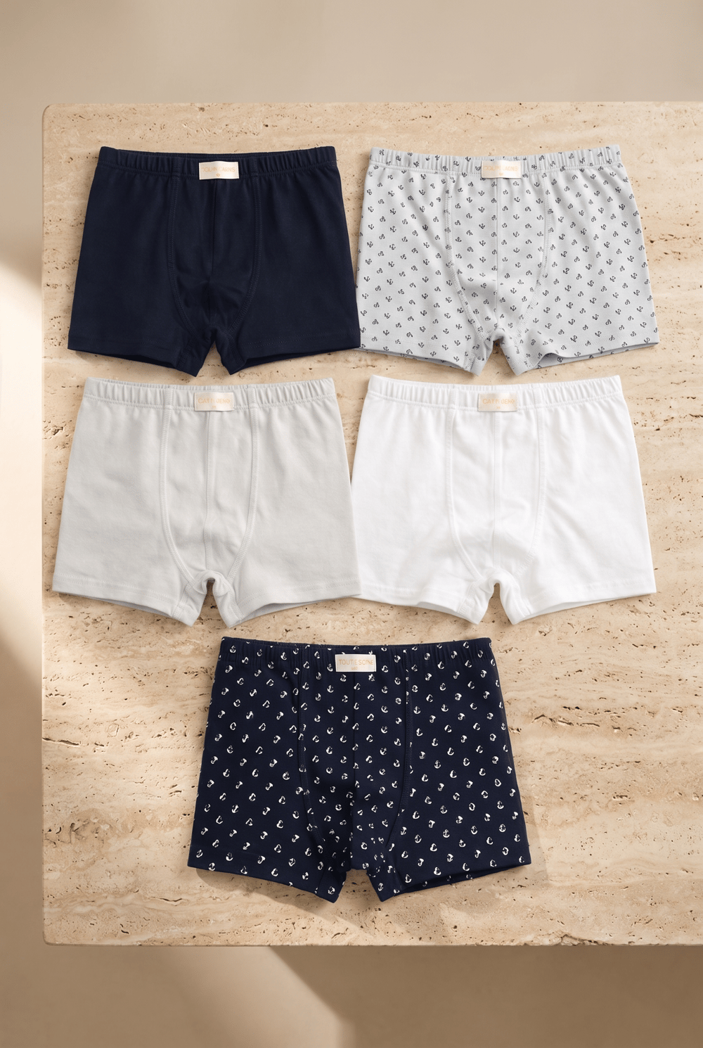 Boys 5-Piece Anchor Pattern Boxer